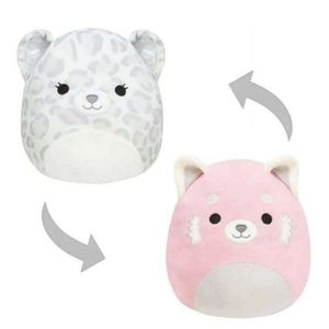 Squishmallow Flip-A-Mallows 8" Plush: Mischa the Red Panda & Dohna the Leopard